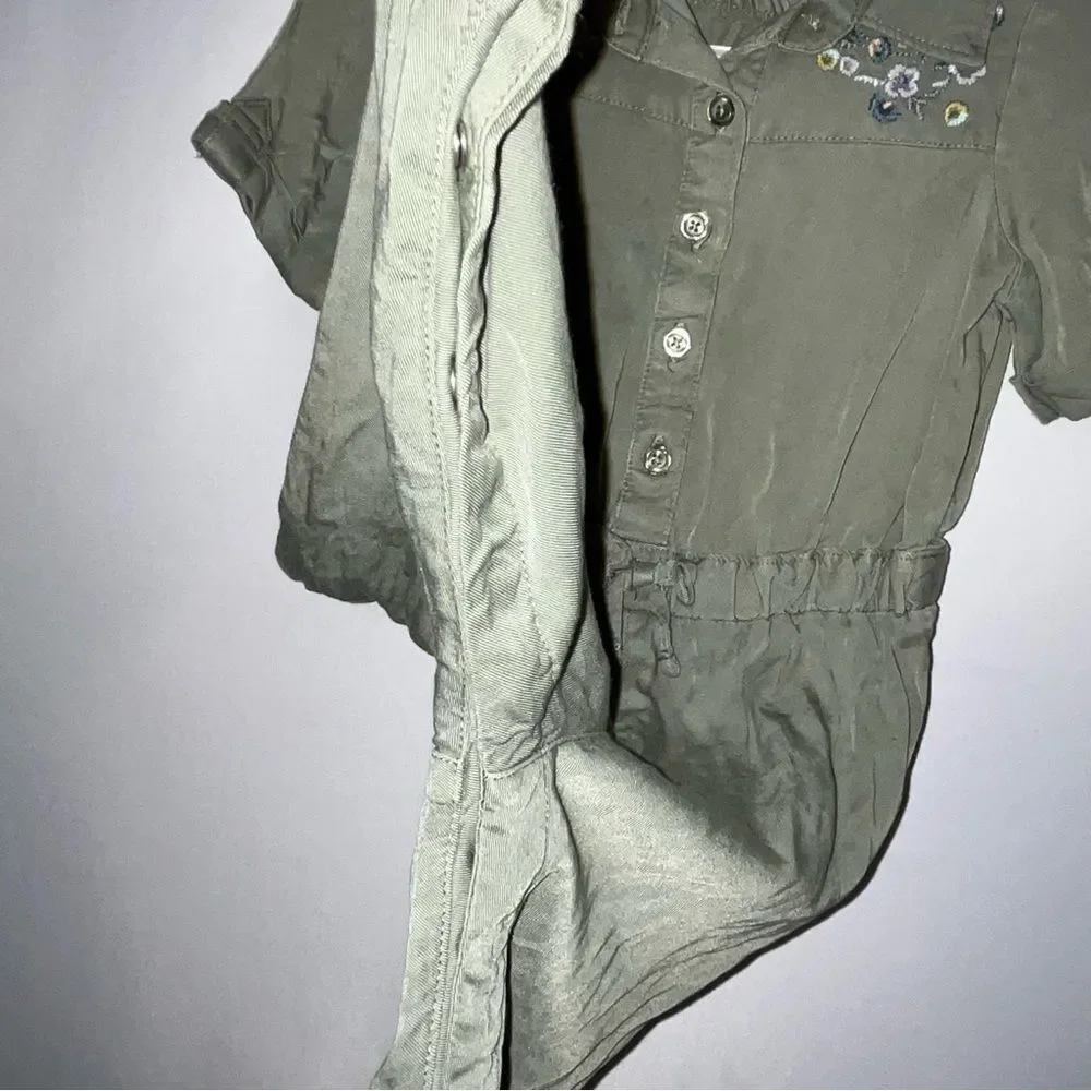 Old Navy Olive Green Embroidered Jumpsuit